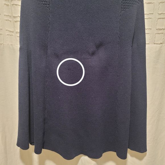 G.I.L.L. Navy Blue Sweater Cape Poncho  Gold Brass Button XS Nautical Minimalist - Picture 7 of 8